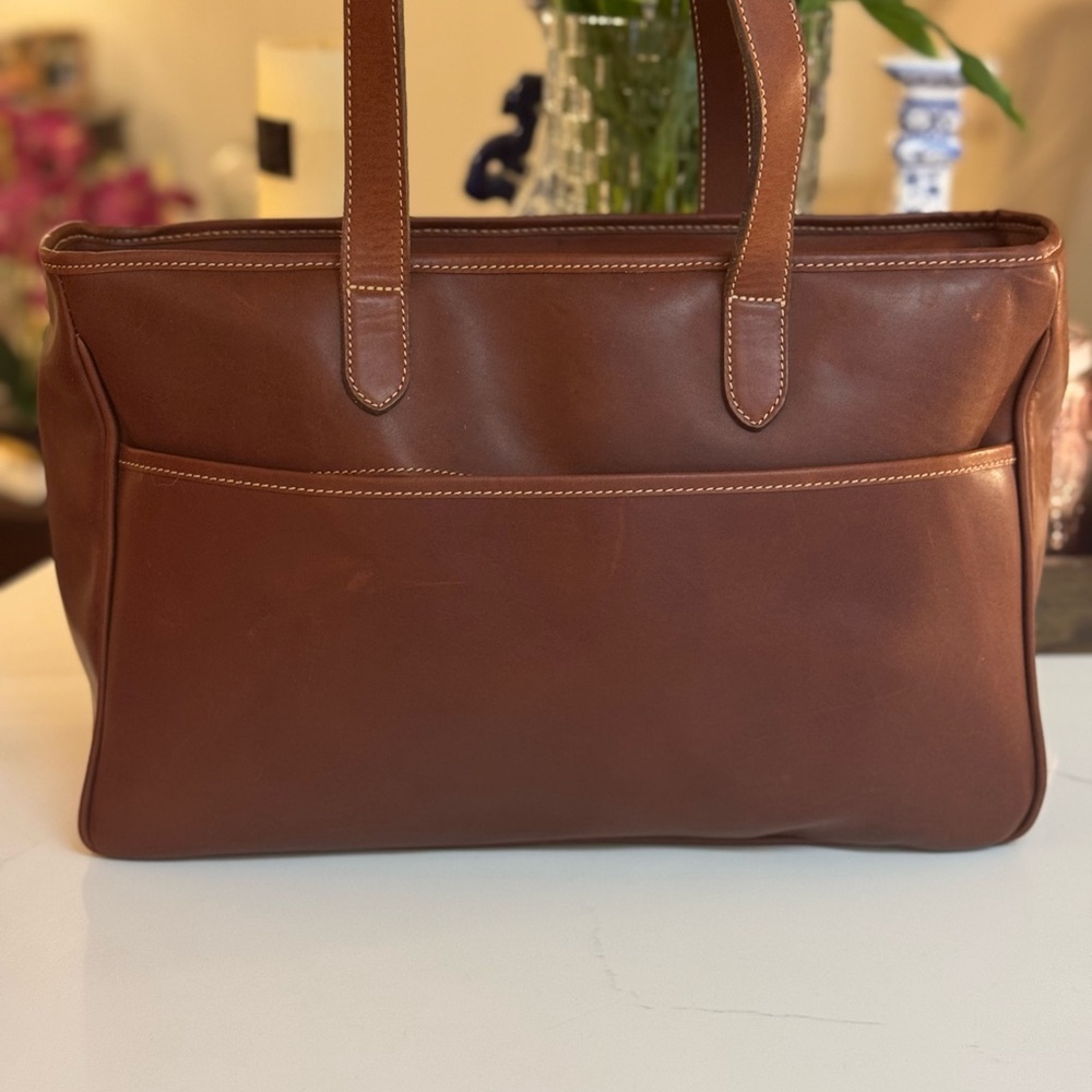 🤎 LEVENGER MADE IN ENGLAND BROWN LEATHER TOTE BAG! - Picture 2 of 10